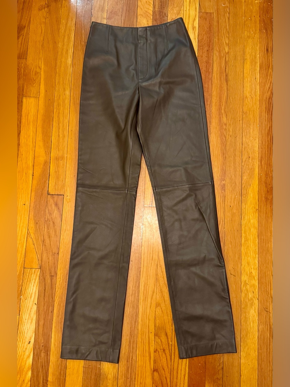 The Frankie Shop Ziggy darted leather straight-leg pants Size Small S - Picture 3 of 7